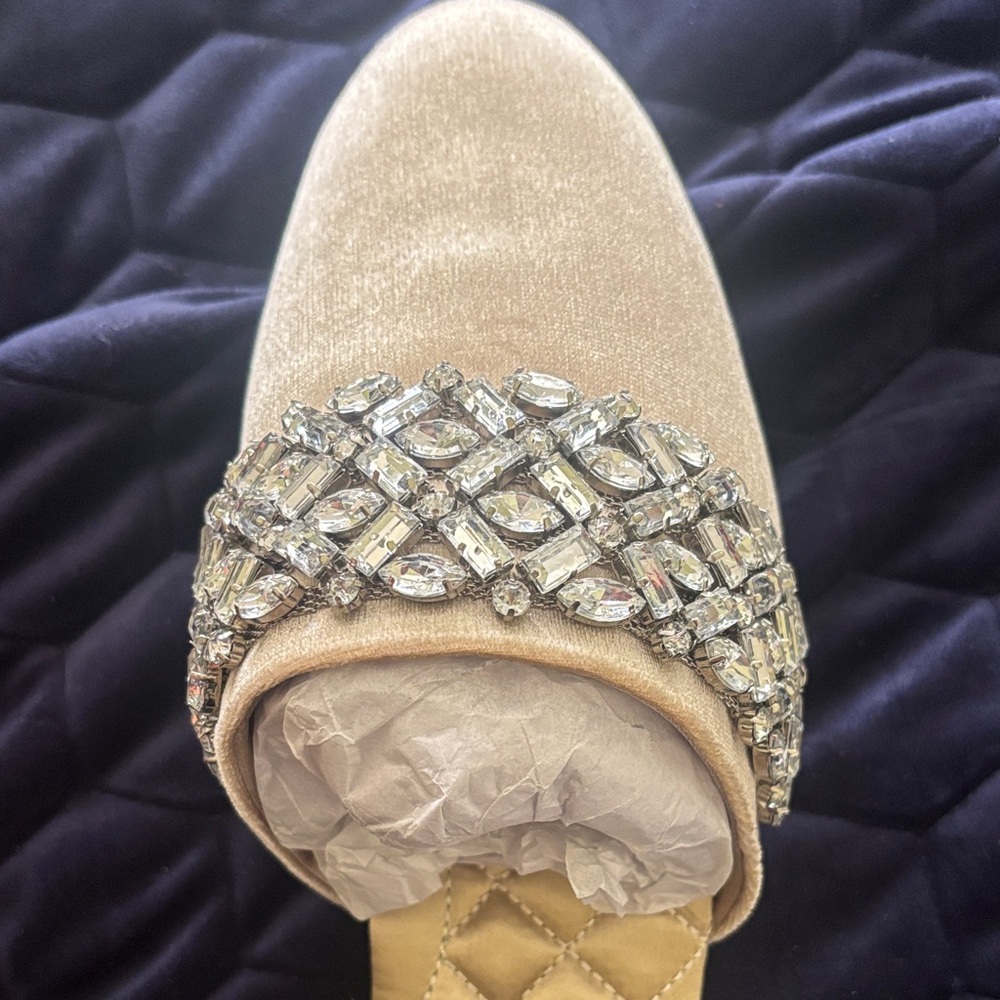 Birdies Women's Beige Embellished Mules - Picture 5 of 6